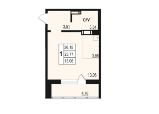 Продаю квартиру студию, 28 м2, Челябинск, Советский район, Ярославская улица, 15