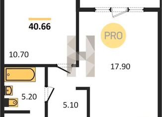 Продается 1-ком. квартира, 40.66 м2, Екатеринбург, улица Академика Ландау, 3, Академический район
