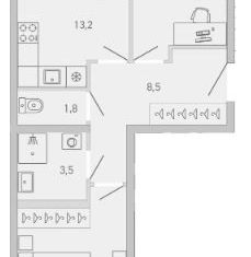 Продажа 2-комнатной квартиры, 47.5 м2, Санкт-Петербург, Тосина улица, 6, метро Волковская