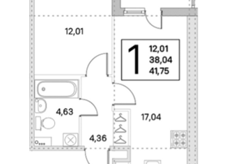 Продажа 1-ком. квартиры, 39.9 м2, городской посёлок Янино-1, Ясная улица, 11к2