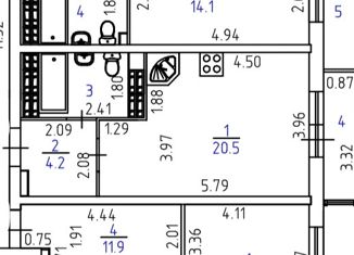 Квартира на продажу студия, 33 м2, Екатеринбург, Октябрьский район, улица Цвиллинга, 58