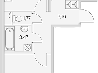 Продажа двухкомнатной квартиры, 55.71 м2, посёлок Стрельна, проспект Будённого, 26к3
