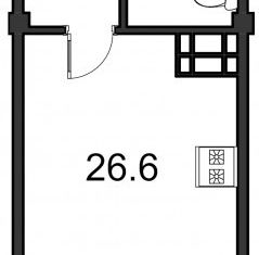 Продажа квартиры студии, 26.6 м2, поселок Романовка, посёлок Романовка, 33, ЖК Оранж