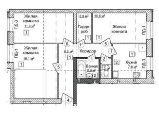 3-комнатная квартира на продажу, 62.6 м2, Балахна, улица Космонавтов, 14
