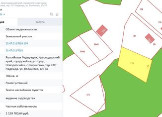 Земельный участок на продажу, 784 сот., село Борисовка, Волнистая улица, 72