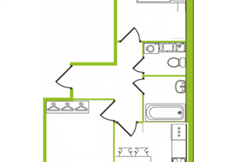 Продается двухкомнатная квартира, 62.6 м2, деревня Скотное, Рождественская улица, 1к3