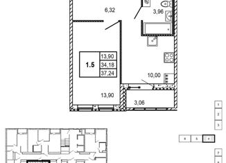 Продаю 1-ком. квартиру, 34.1 м2, Ленинградская область, улица Шоссе в Лаврики, 51