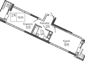 2-комнатная квартира на продажу, 50.4 м2, Новосибирск, метро Октябрьская