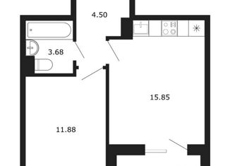 Продам 1-ком. квартиру, 35.91 м2, Санкт-Петербург, ЖК Аквилон Скай