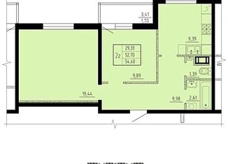 Продам двухкомнатную квартиру, 54.4 м2, городской посёлок Сиверский, улица Военный Городок, 2