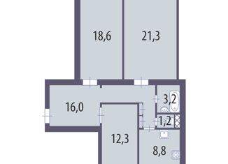 Продам 3-ком. квартиру, 81.4 м2, Санкт-Петербург, Республиканская улица, 18к2