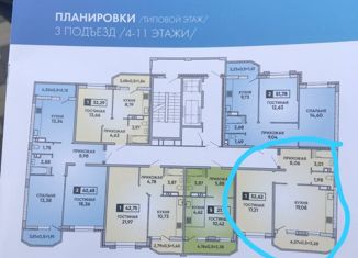1-комнатная квартира на продажу, 52.62 м2, Краснодар, Конгрессная улица, 33к1, микрорайон Достояние