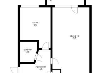 1-комнатная квартира на продажу, 33 м2, посёлок городского типа Энем, улица Седина, 43