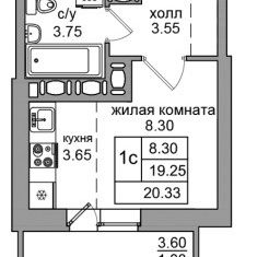 Продажа квартиры студии, 21 м2, посёлок Парголово, Толубеевский проезд, 36к2, ЖК Северная Долина