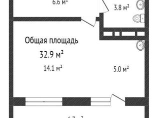 Продажа однокомнатной квартиры, 32.9 м2, Кемерово, проспект Химиков, 84/4, ЖК Восточный