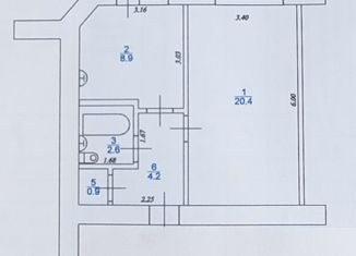 Однокомнатная квартира на продажу, 37.9 м2, Магаданская область, улица Берзина, 4к2