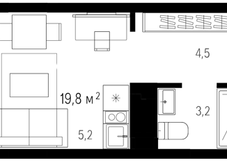 Продается квартира студия, 19.8 м2, Новосибирск, метро Речной вокзал