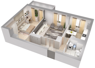 Двухкомнатная квартира на продажу, 59.3 м2, Волгоград, улица Алехина, 38А, Краснооктябрьский район