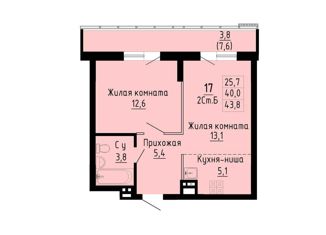 Продается двухкомнатная квартира, 43 м2, Новосибирск, улица Коминтерна, 1с, метро Маршала Покрышкина