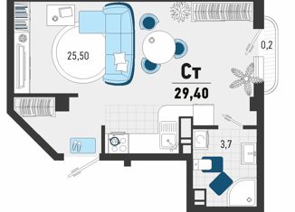 Продажа квартиры студии, 29.4 м2, село Агой, Конечная улица, 4