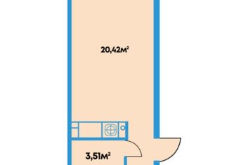 Продажа квартиры студии, 24 м2, Астрахань, улица Адмирала Нахимова, 141Б, Советский район