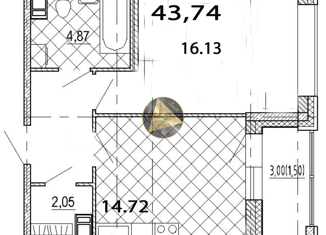 Продам 1-ком. квартиру, 43.74 м2, Санкт-Петербург, Петровский проспект, 22к2, ЖК Фамилия