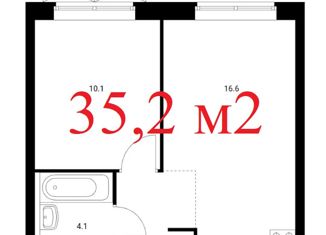 Продажа 1-комнатной квартиры, 35.2 м2, Екатеринбург, Хуторская улица, 1/2, ЖК Исеть Парк