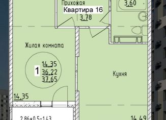 Продается 1-комнатная квартира, 37.65 м2, посёлок Знаменский, Богатырская улица