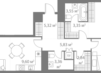 Продажа трехкомнатной квартиры, 70.82 м2, Москва, 1-й Котляковский переулок, 2Ак3, район Москворечье-Сабурово