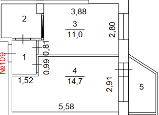 Продается 1-ком. квартира, 33.64 м2, Снежинск, улица Строителей, 1А