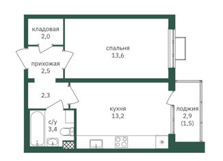 Продажа 1-комнатной квартиры, 40.2 м2, Москва, Варшавское шоссе, 170Ек8, ЖК Зелёная Вертикаль