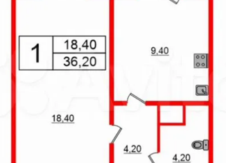 Продам 1-комнатную квартиру, 36.5 м2, Санкт-Петербург, проспект Маршака, 26, проспект Маршака