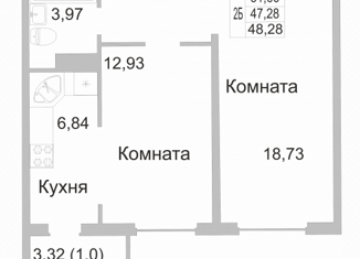 Продается двухкомнатная квартира, 48 м2, Псков, Инженерная улица, 132, ЖК Смарт-квартал