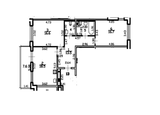Продается 2-ком. квартира, 76.6 м2, Санкт-Петербург, проспект Патриотов, 33, метро Проспект Ветеранов