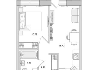 Продажа однокомнатной квартиры, 38.9 м2, Мурино, ЖК Северный, улица Шоссе в Лаврики, 68к2