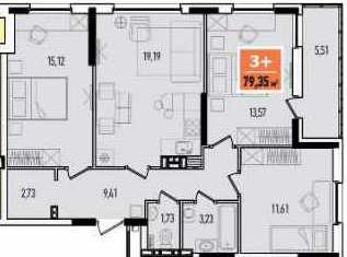 Продажа 3-ком. квартиры, 77.4 м2, Тюмень, Краснооктябрьская улица, 14к2, ЖК Ютта