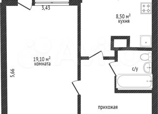 Однокомнатная квартира на продажу, 38 м2, Тюменская область, улица Нефтяников, 4