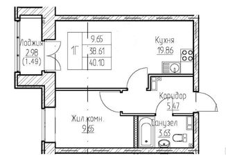 Продается однокомнатная квартира, 38.61 м2, городской посёлок Новоселье, Невская улица, ЖК Ньюпитер