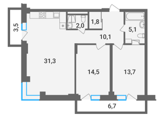 Продается 2-ком. квартира, 83.6 м2, Волгоград, Ангарская улица, 9А, ЖК Гранд Авеню