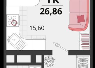 Продается квартира студия, 26.75 м2, посёлок Знаменский, Природная улица, 10Бк2