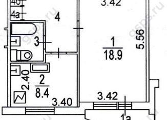 Продаю 1-ком. квартиру, 38.1 м2, Москва, 3-й Митинский переулок, 4, метро Митино