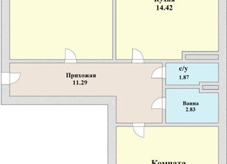 2-ком. квартира на продажу, 66 м2, Краснодар, улица Лавочкина, 17