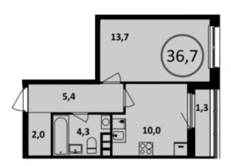 Однокомнатная квартира на продажу, 37.2 м2, поселение Сосенское, проспект Магеллана, 5, ЖК Испанские Кварталы 2