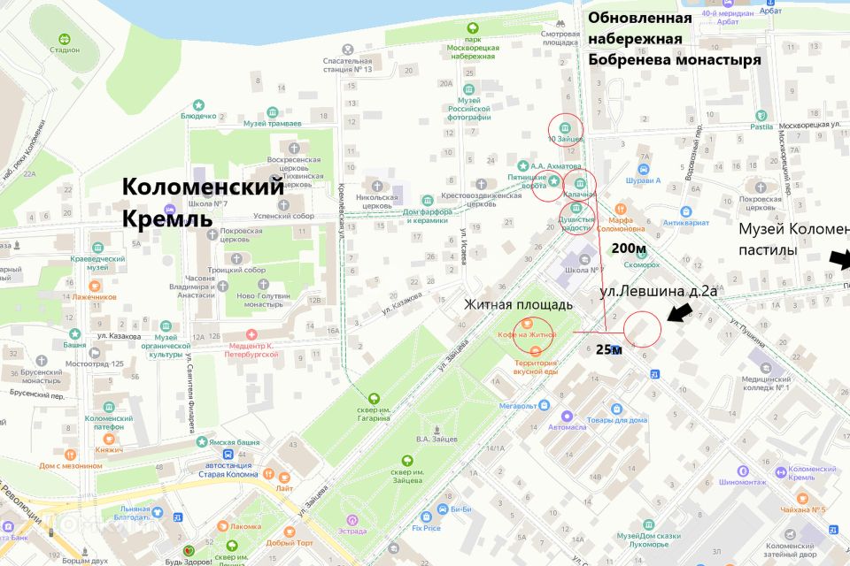 Коломна хорошово карта