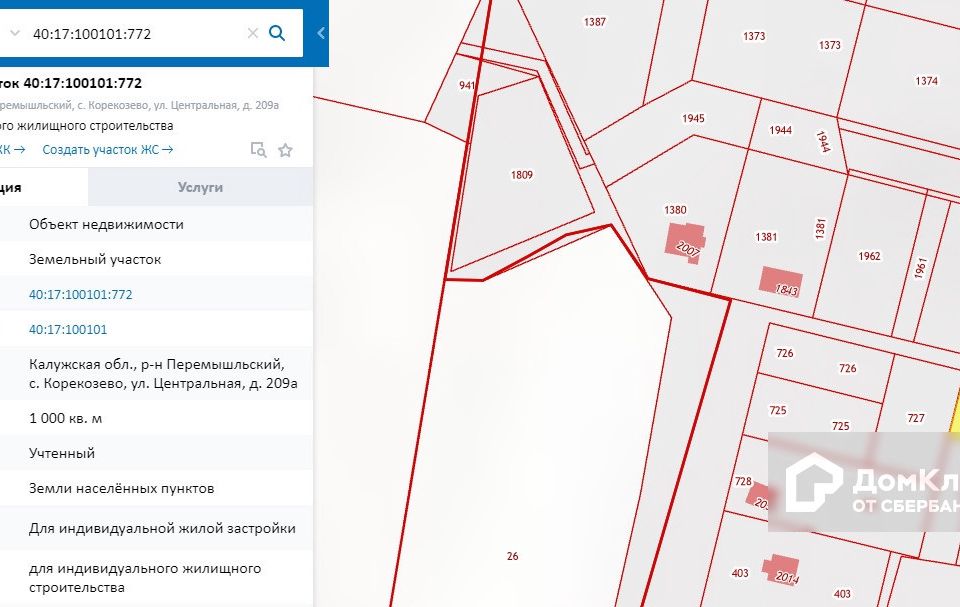 Карта корекозево калужская область кадастровая