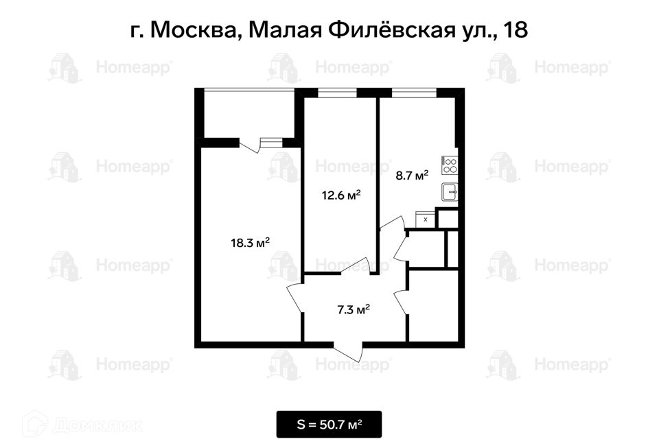 Продажа 2-комн квартиры на вторичном рынке Малая Филёвская улица, 18