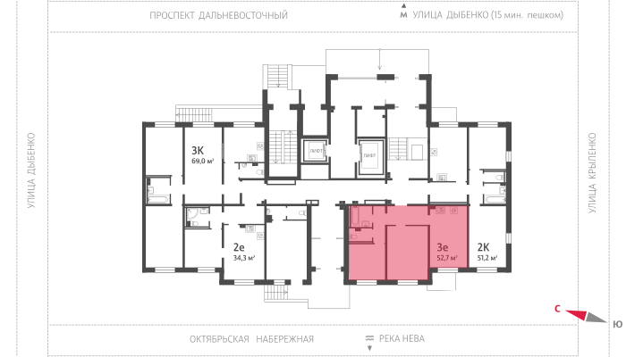 Ул дыбенко 5 корп 1. План этажа.