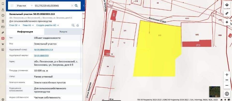 Кадастровая карта бессоновского района пензенской области