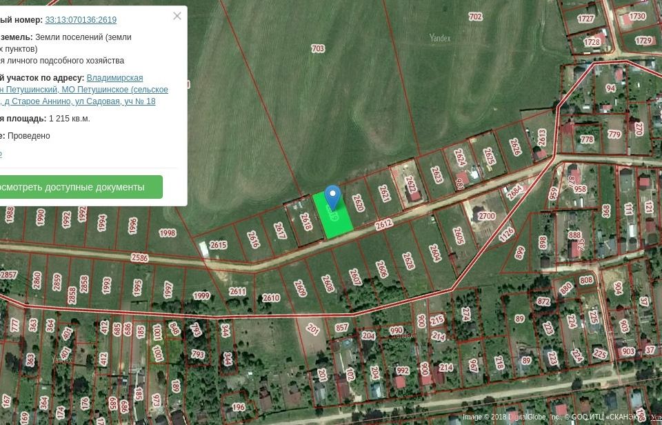 Публичная кадастровая карта петушинский район владимирская область
